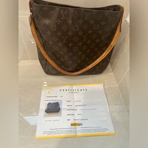 Authentic LOUIS VUITTON Monogram Looping GM Bag COMES With COA